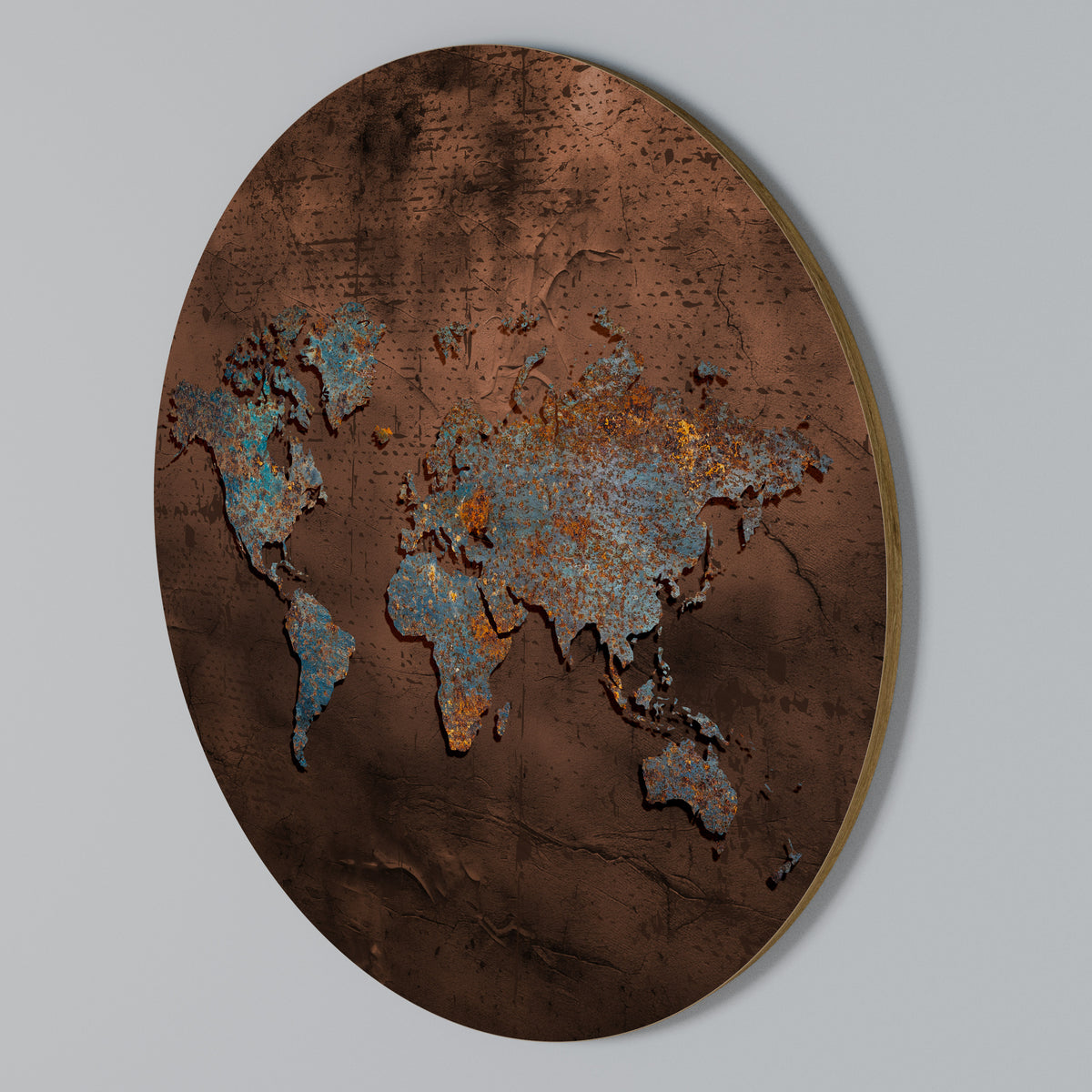 METALLIC MAP OF MEMORIES Round Wall Art
