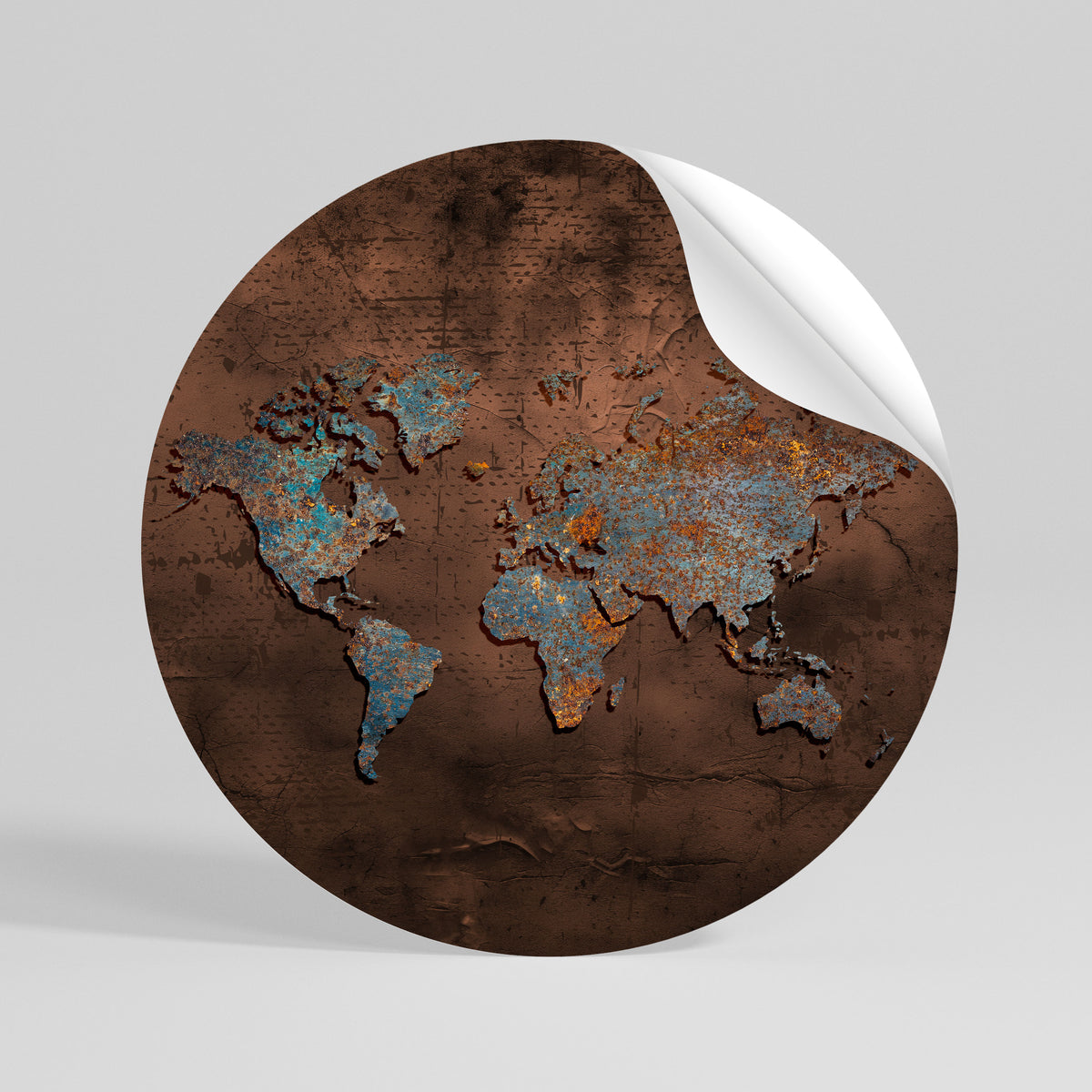 METALLIC MAP OF MEMORIES Αυτοκόλλητη Αφίσα στρογγυλή