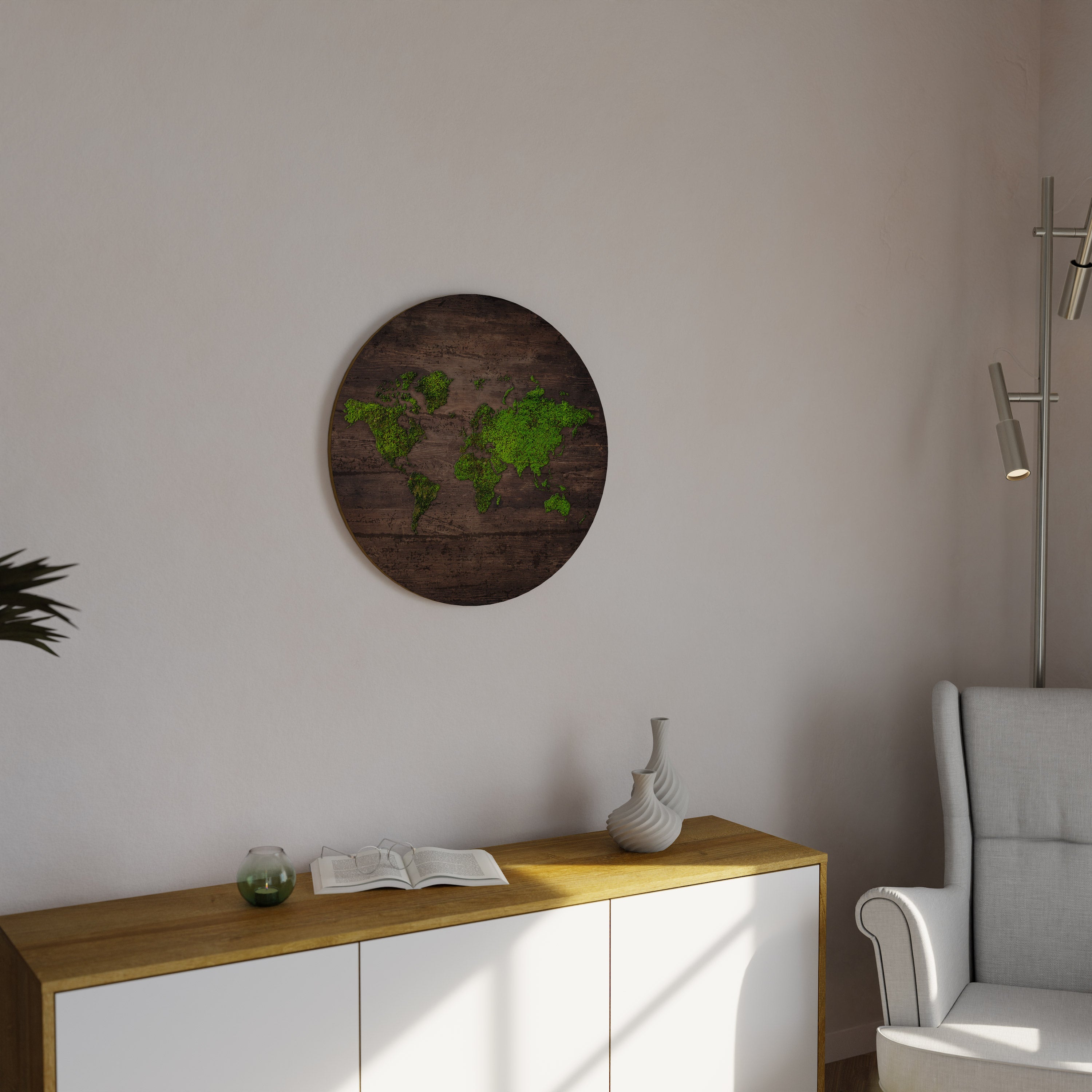Στρογγυλή Τέχνη Τοίχου GREEN EARTH VISION
