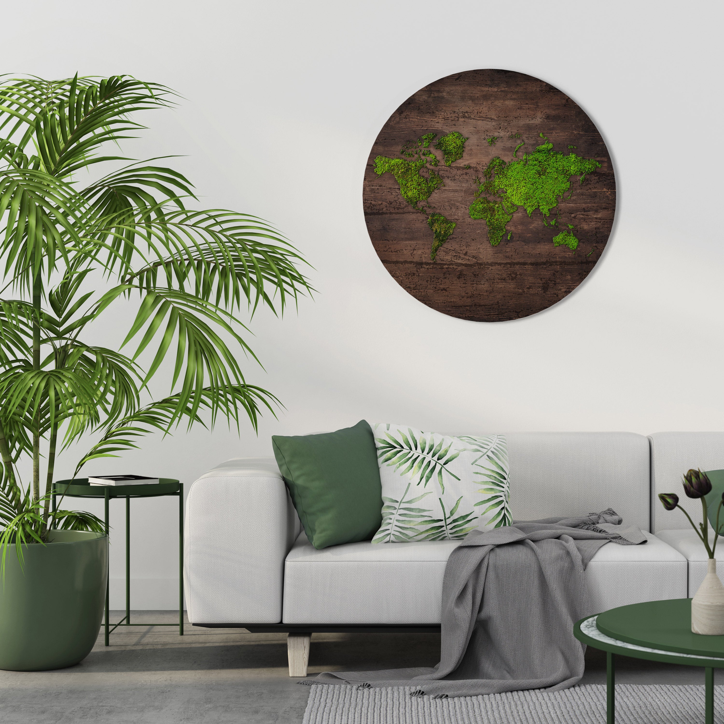 Στρογγυλή Τέχνη Τοίχου GREEN EARTH VISION