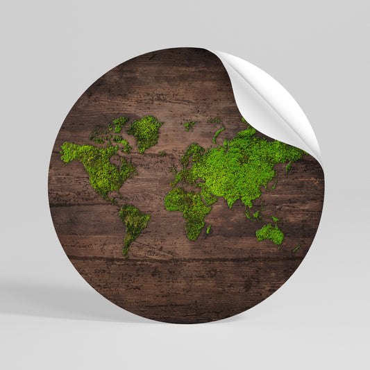 GREEN EARTH VISION Αυτοκόλλητη Αφίσα στρογγυλή