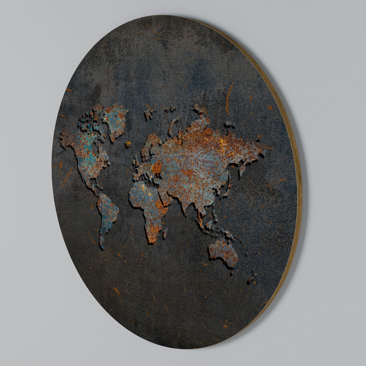 TIMEWORN TOPOGRAPHY Round Wall Art