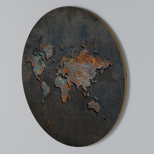 TIMEWORN TOPOGRAPHY Round Wall Art