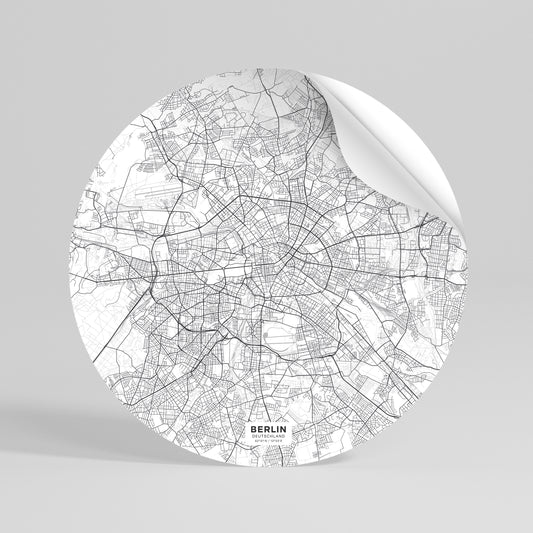 BERLIN PLAN Peel and Stick Round Sticker