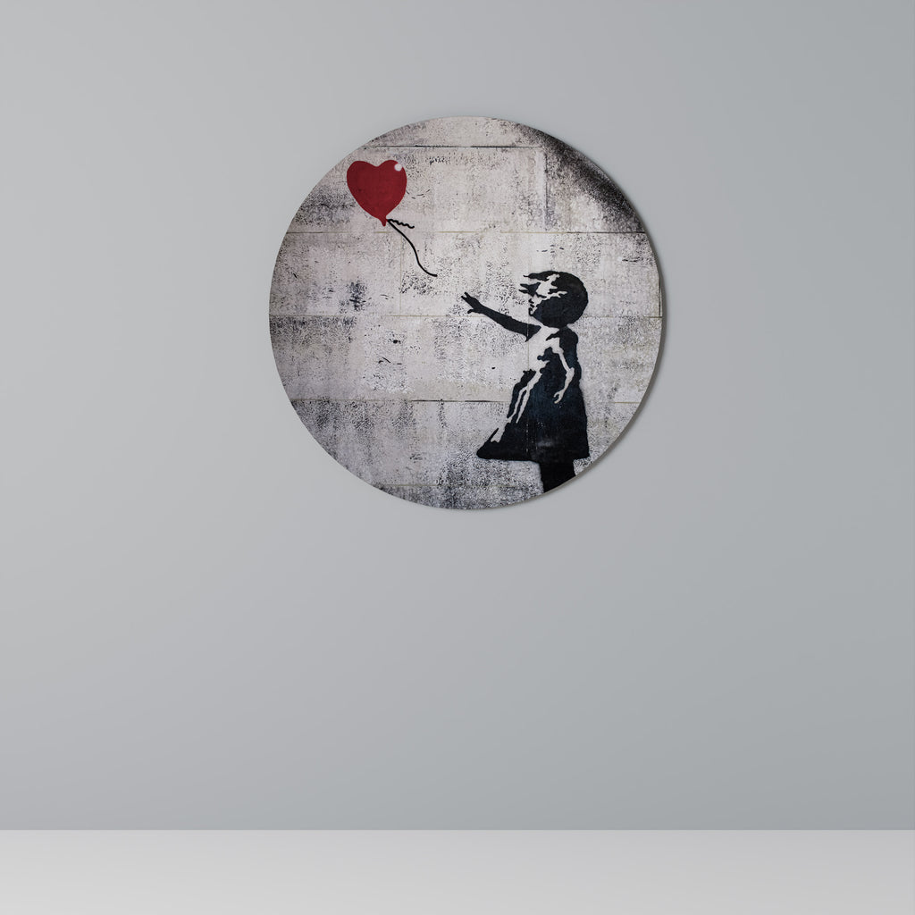 Στρογγυλή Τέχνη Τοίχου με Μπαλόνι (BANKSY)