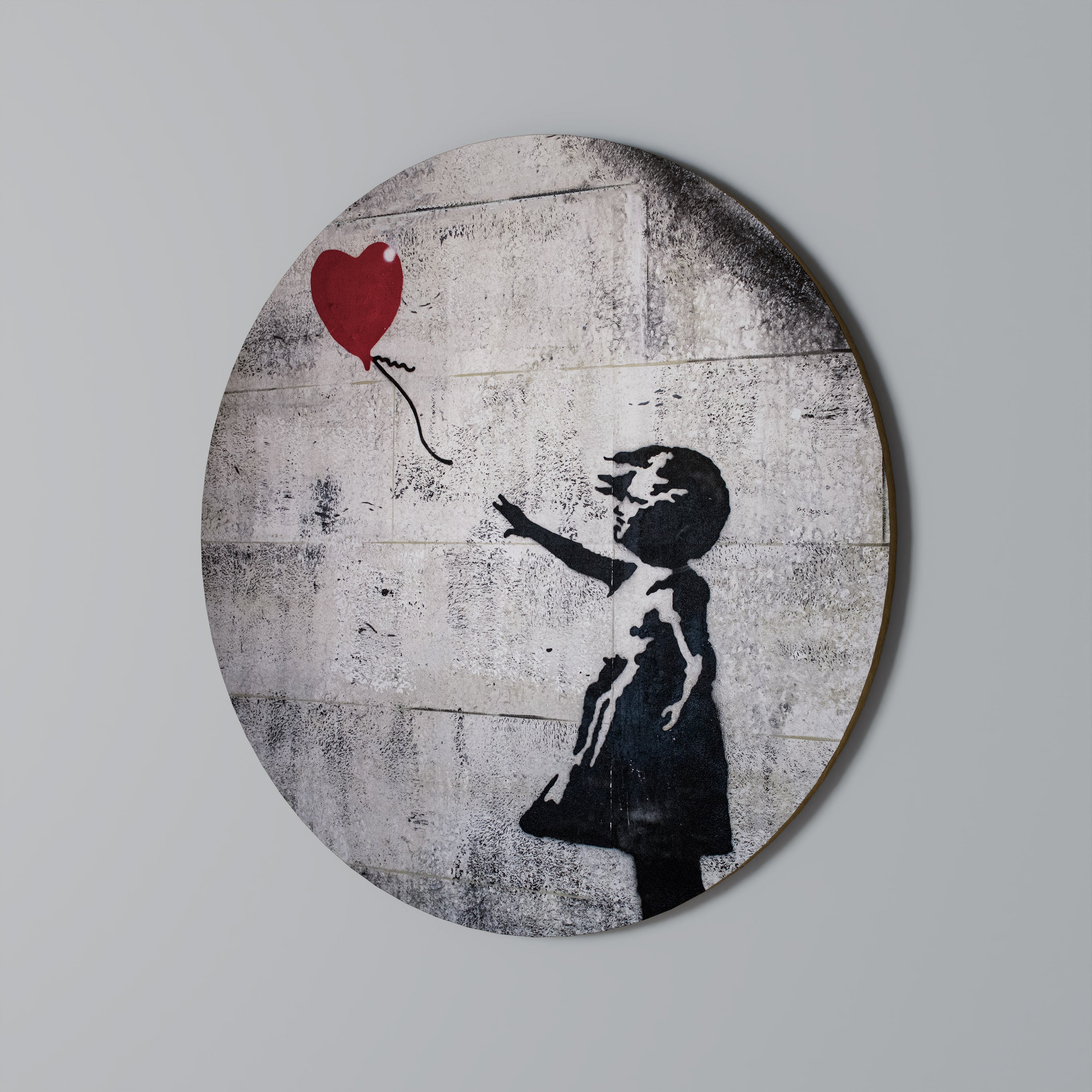 Στρογγυλή Τέχνη Τοίχου με Μπαλόνι (BANKSY)