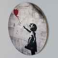 BALLON GIRL (BANKSY) Στρογγυλός πίνακας ζωγραφικής
