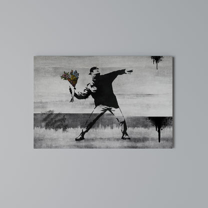 FLOWER BOMBER (BANKSY) Horizontal Canvas Print