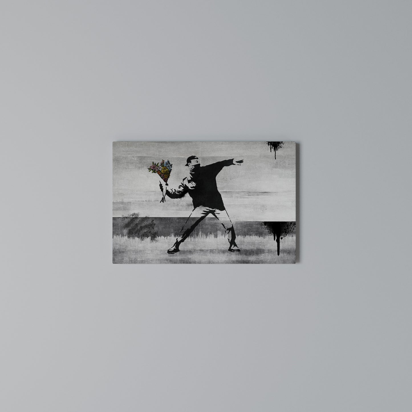 FLOWER BOMBER (BANKSY) Horizontal Canvas Print