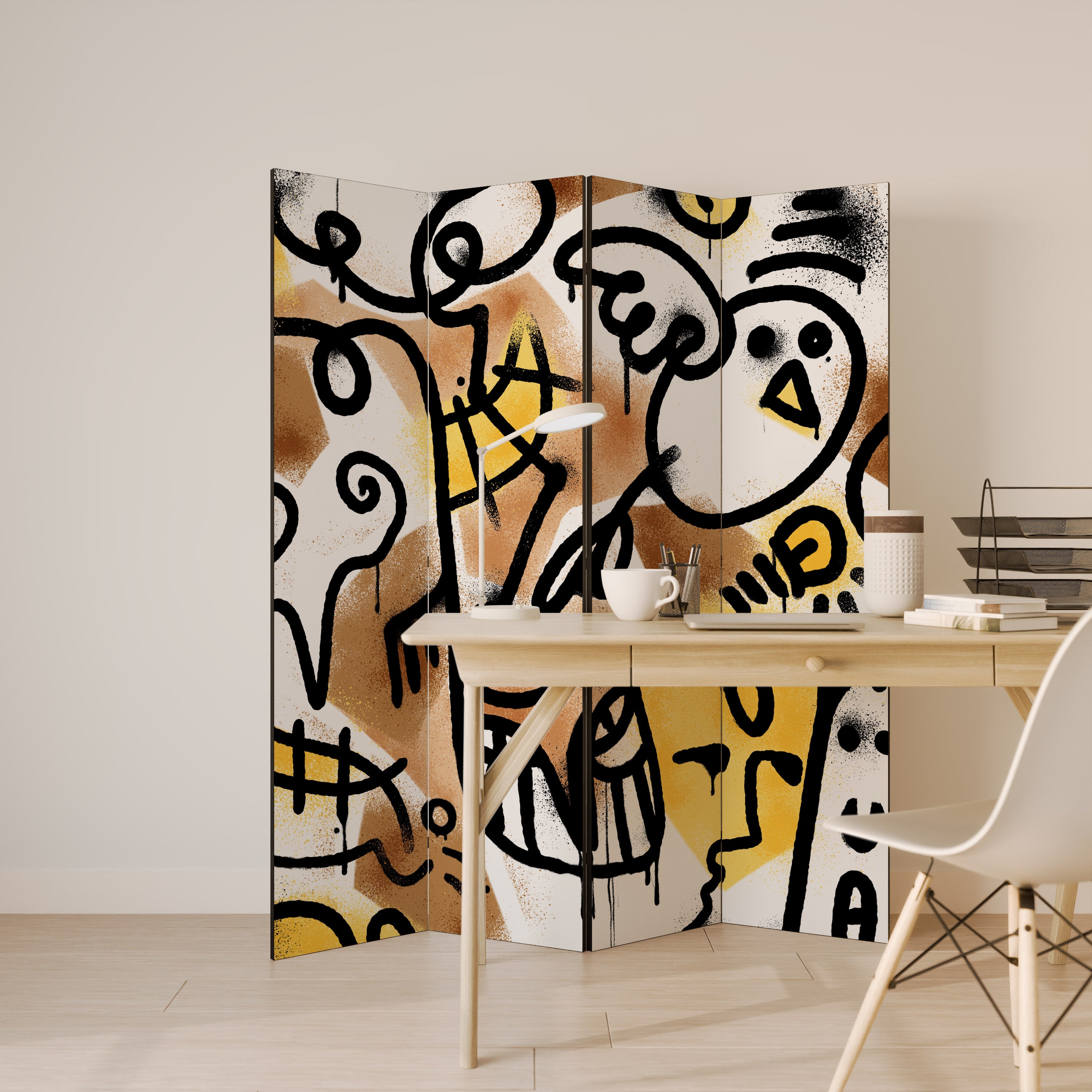 URBAN CANVAS 4-Panel Room Divider