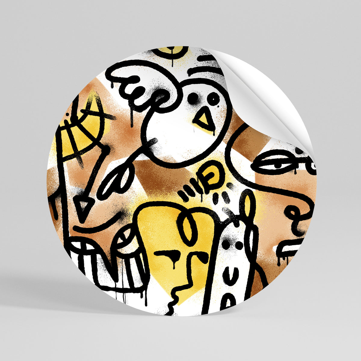 URBAN CANVAS Peel and Stick Round Sticker