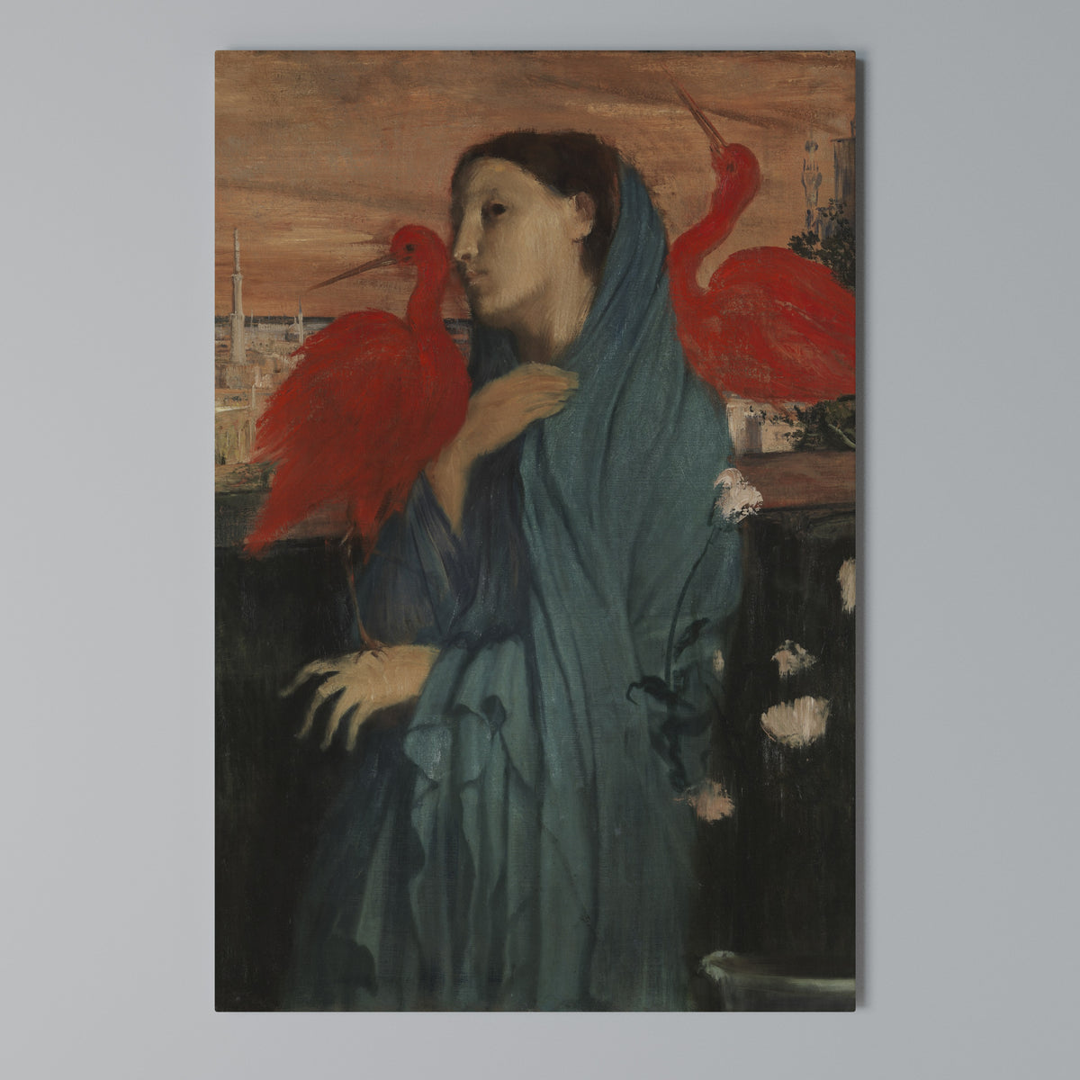 YOUNG WOMAN WITH IBIS Vertical Canvas Print