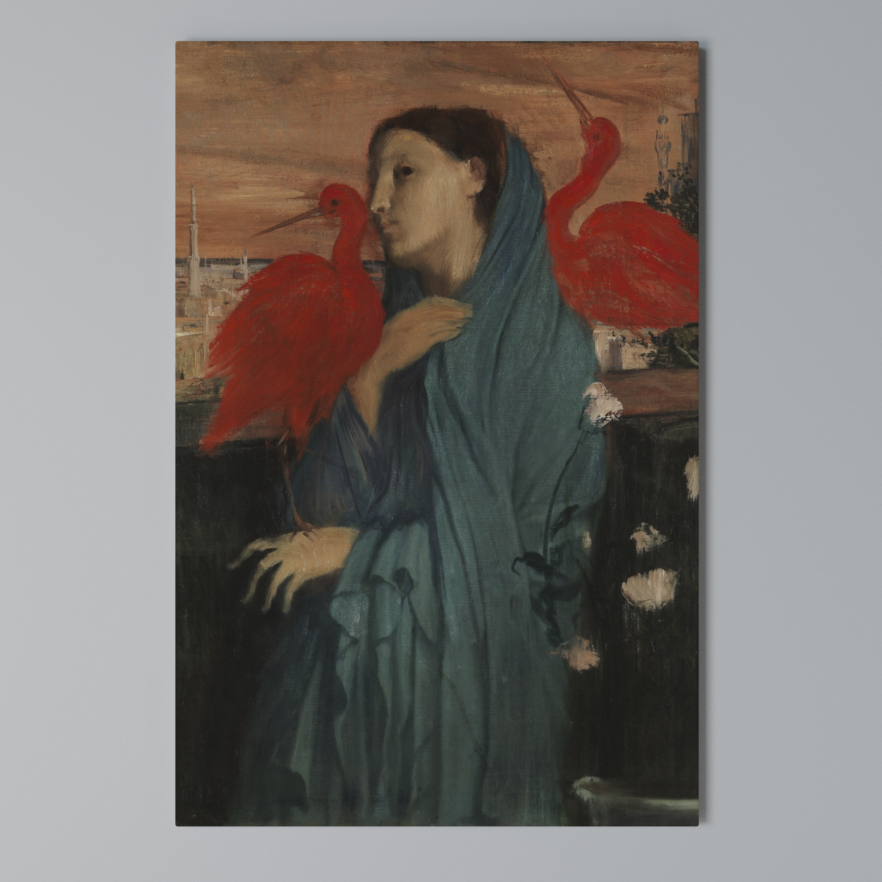 YOUNG WOMAN WITH IBIS Κατακόρυφος Πίνακας σε Καμβά
