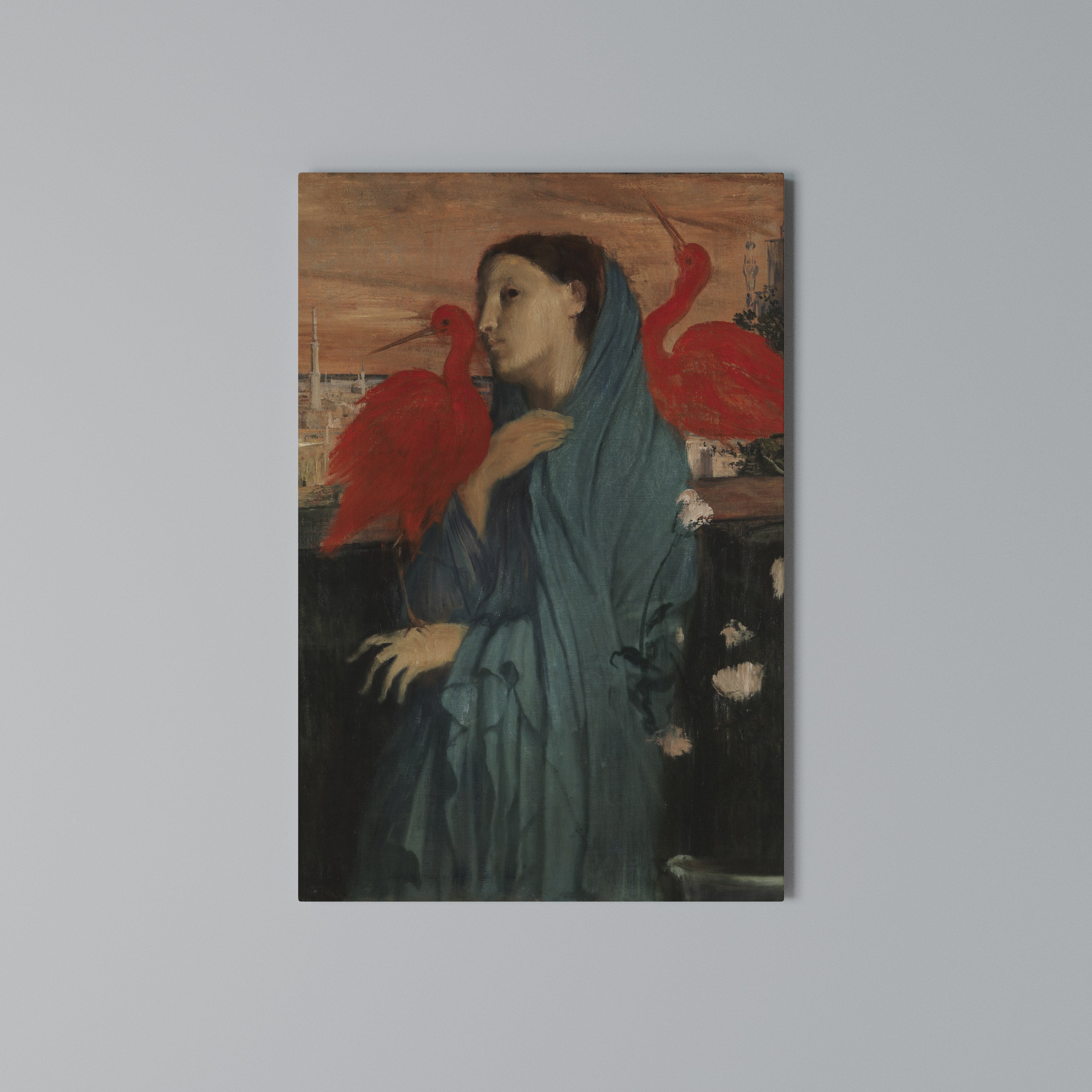 YOUNG WOMAN WITH IBIS Κατακόρυφος Πίνακας σε Καμβά