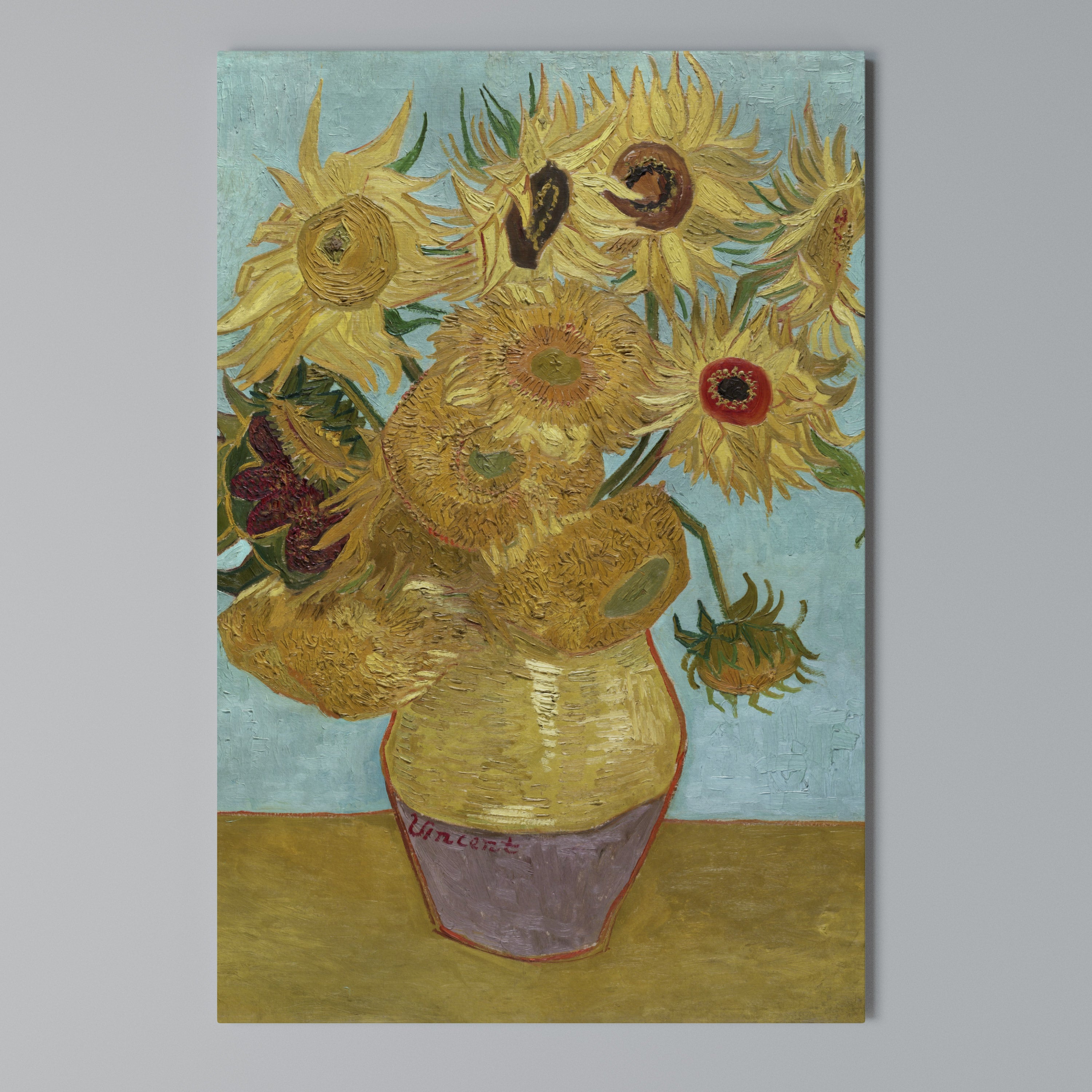 VASE WITH TWELVE SUNFLOWERS Κατακόρυφος Πίνακας σε Καμβά