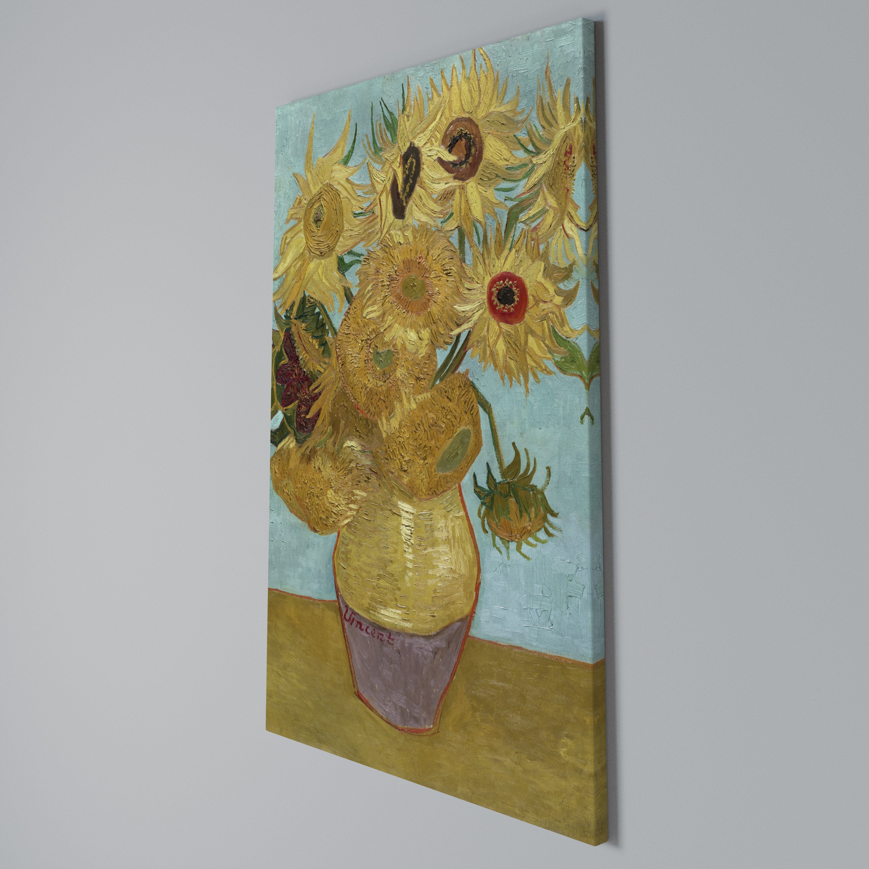 VASE WITH TWELVE SUNFLOWERS Κατακόρυφος Πίνακας σε Καμβά