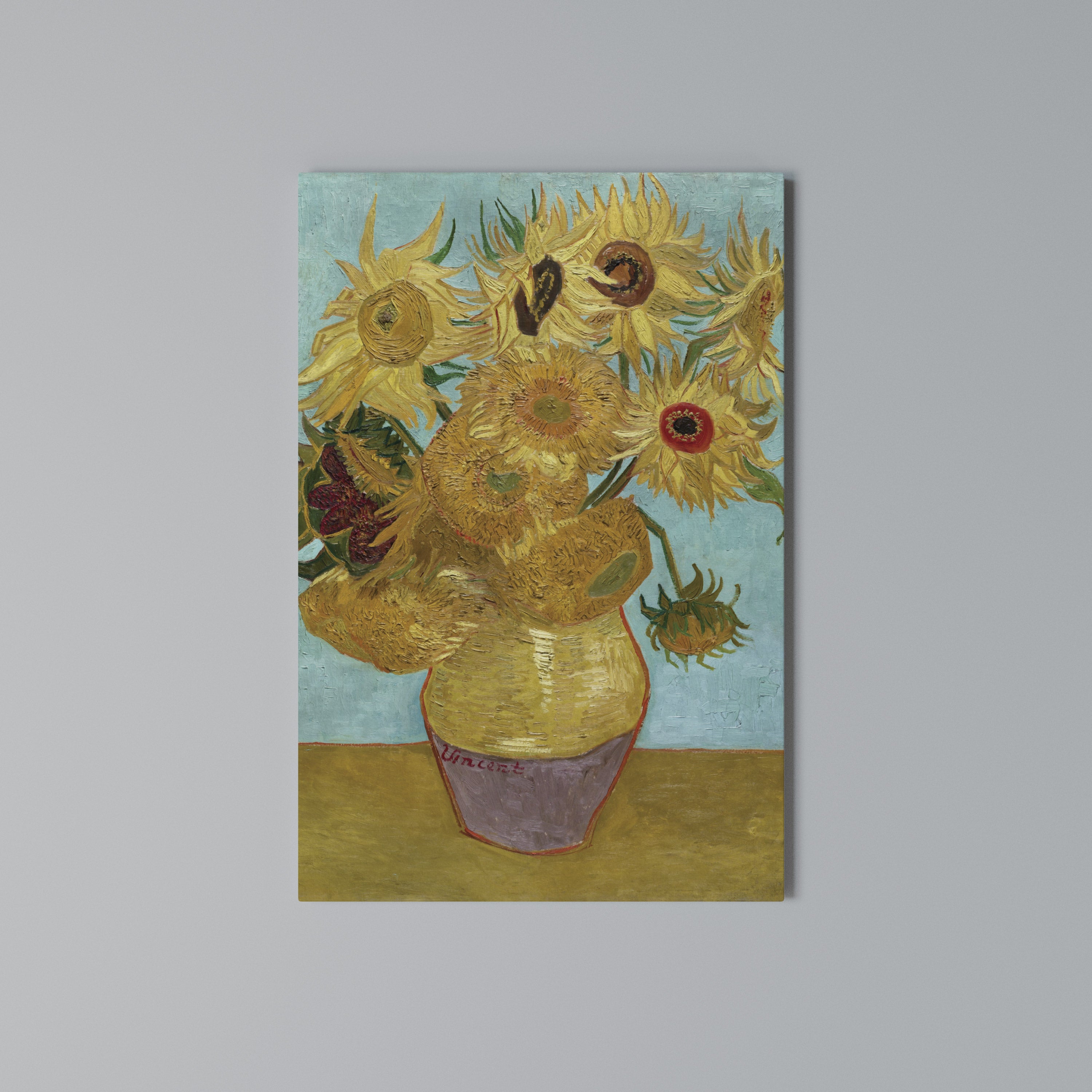 VASE WITH TWELVE SUNFLOWERS Κατακόρυφος Πίνακας σε Καμβά