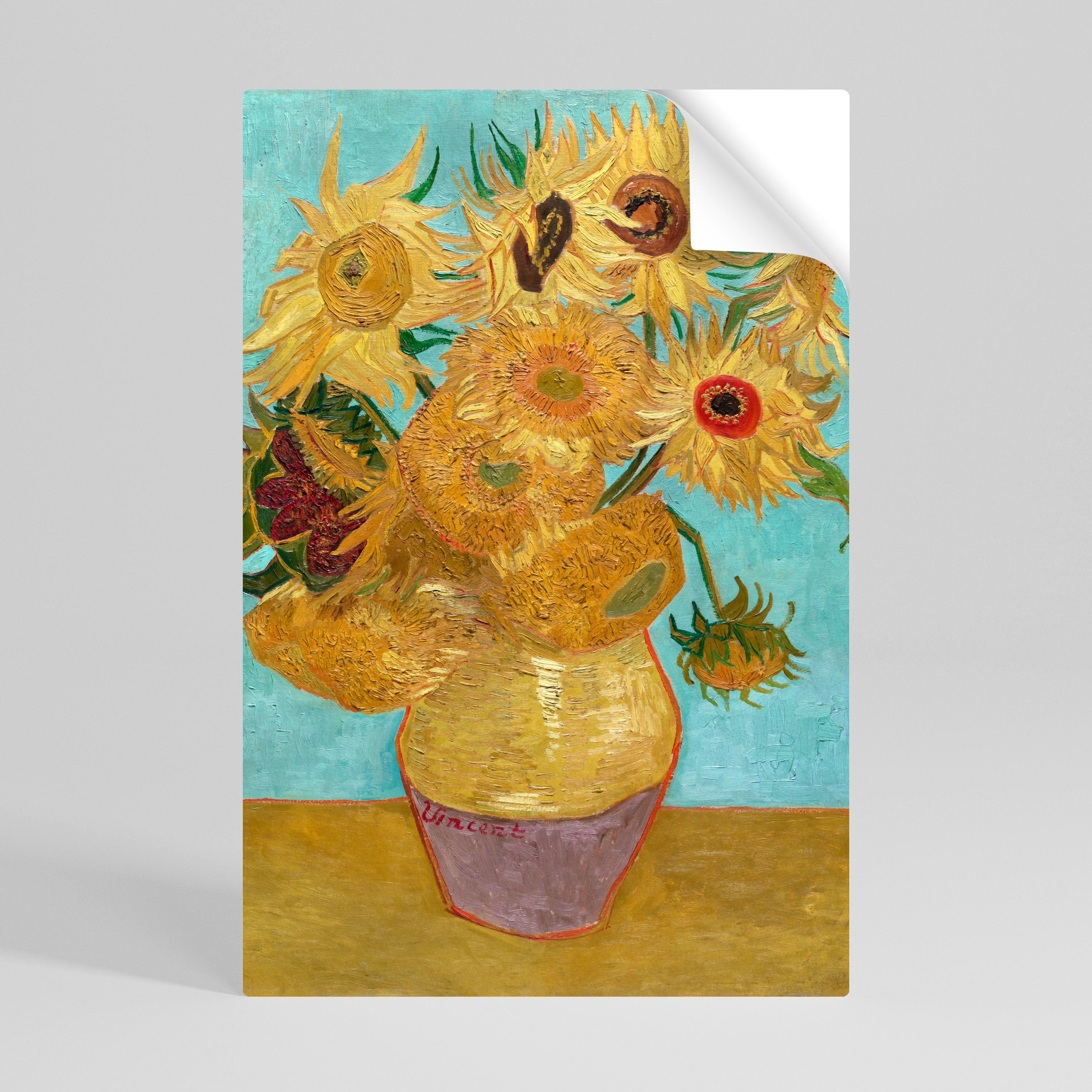 VASE WITH TWELVE SUNFLOWERS Peel and Stick Vertical Poster