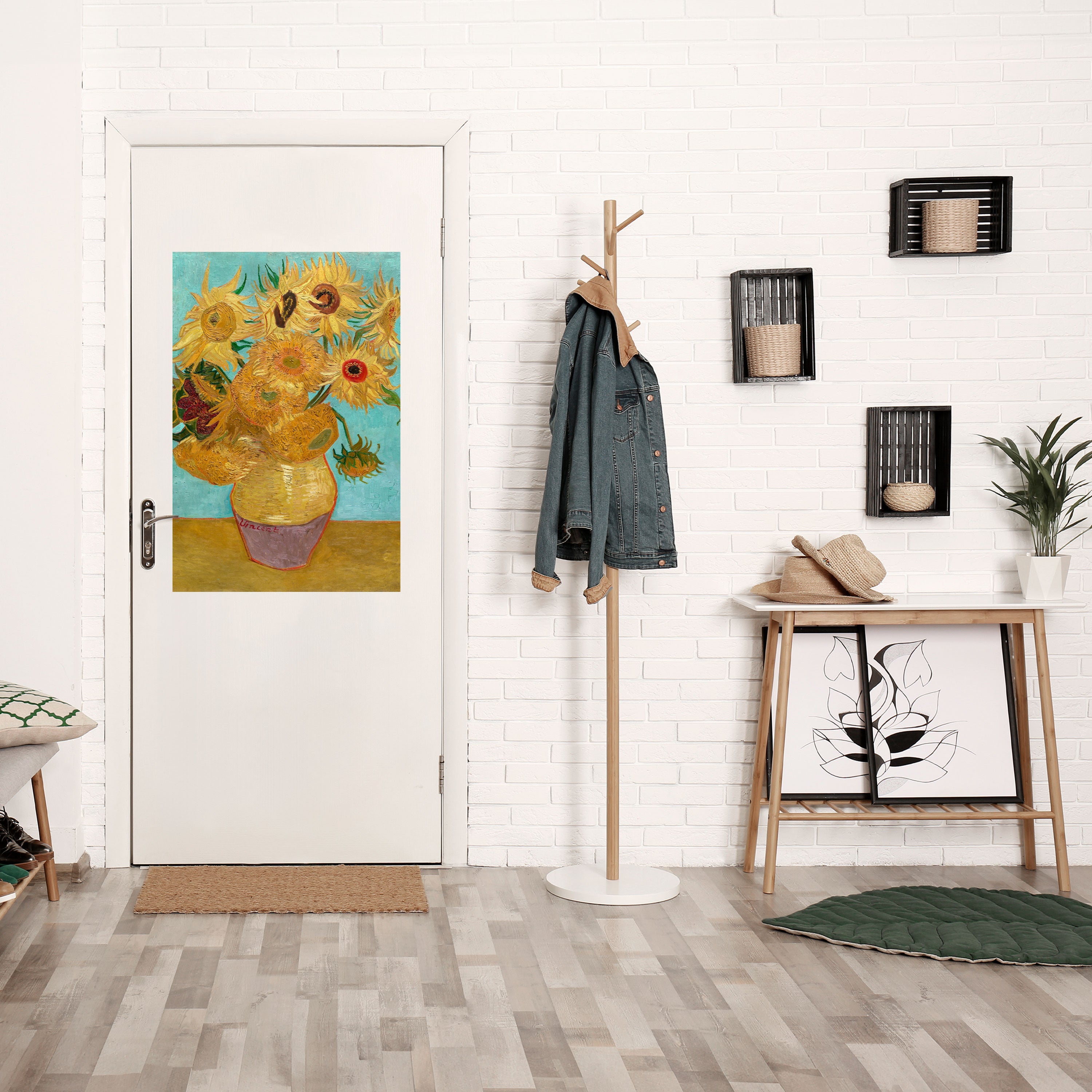 VASE WITH TWELVE SUNFLOWERS Peel and Stick Vertical Poster