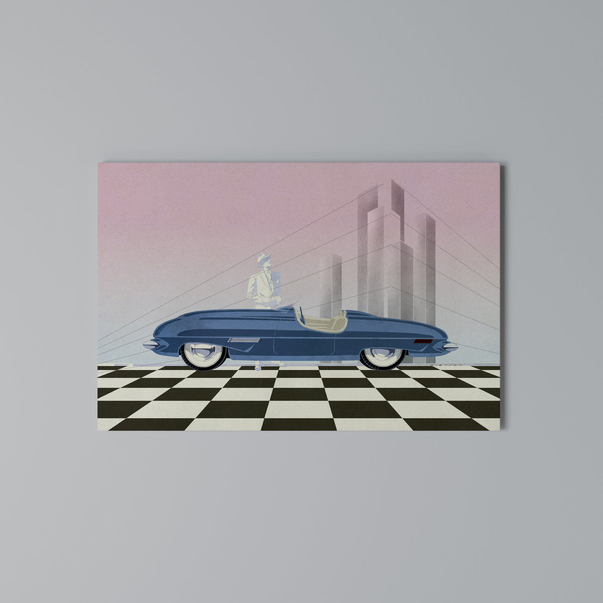 BLUE ROADSTER Horizontal Canvas Print