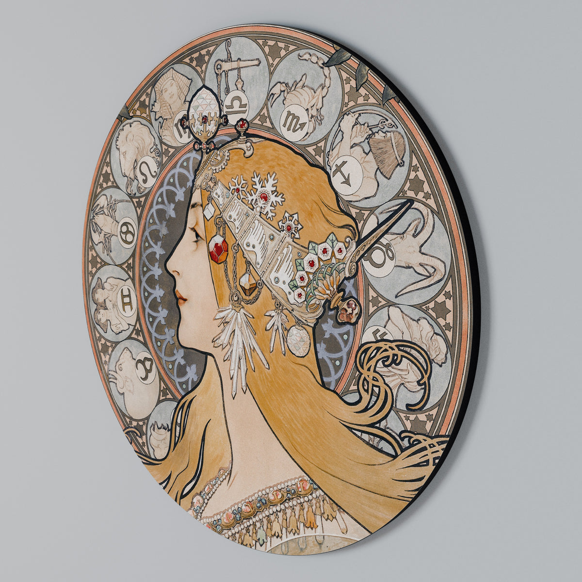 ZODIAQUE OR LA PLUME Round Wall Art