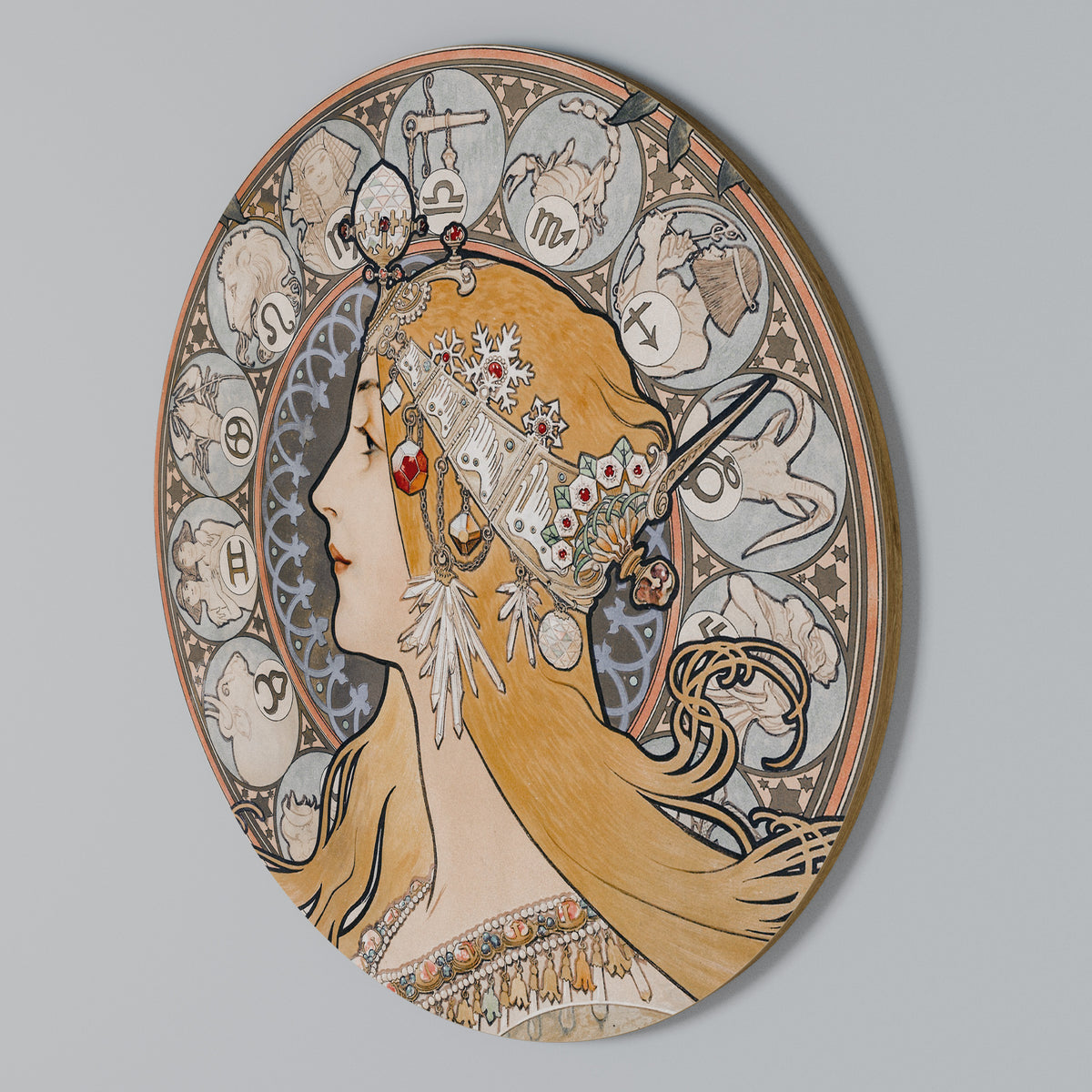 ZODIAQUE OR LA PLUME Round Wall Art