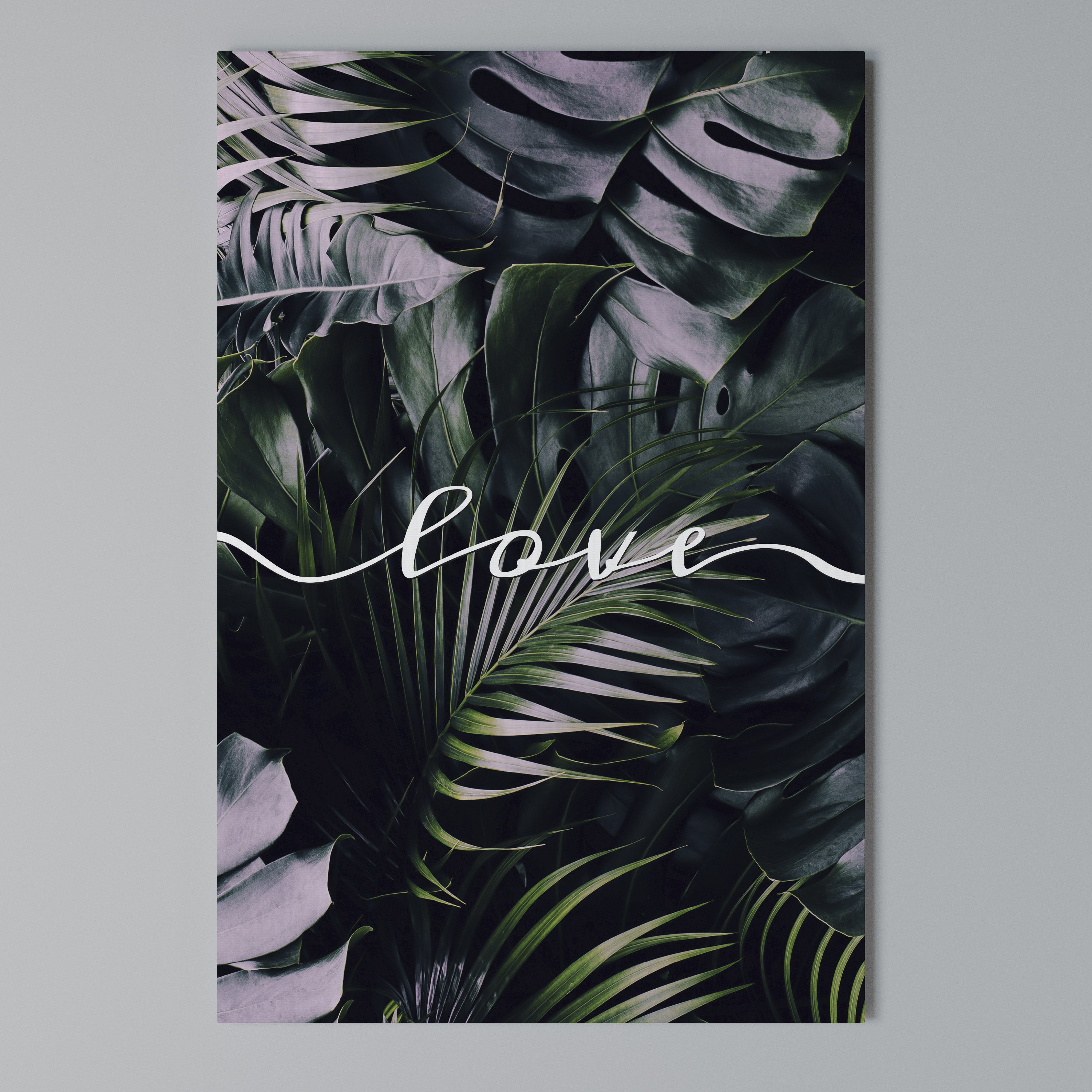 LOVE IN LEAVES Κατακόρυφος Πίνακας σε Καμβά