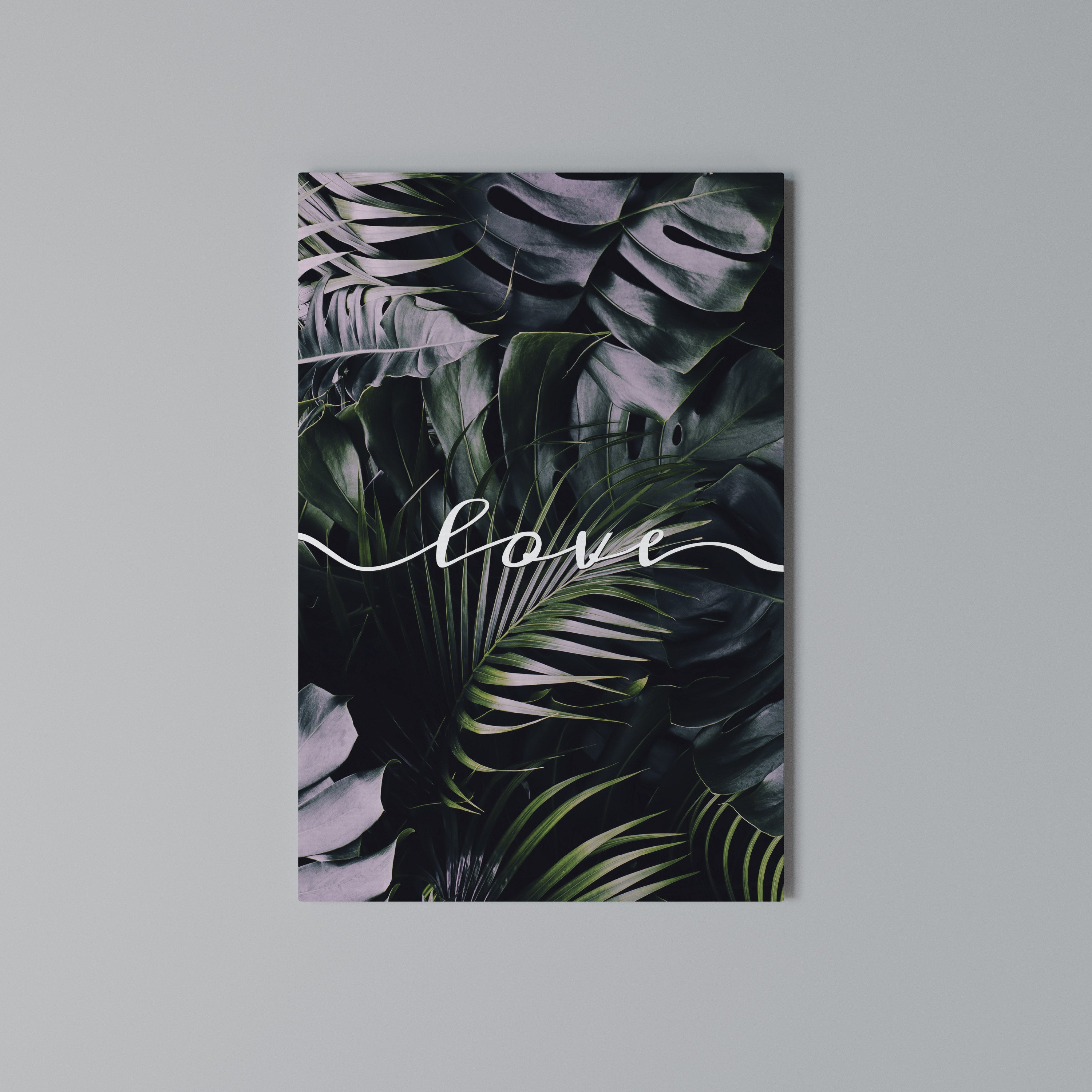 LOVE IN LEAVES Κατακόρυφος Πίνακας σε Καμβά