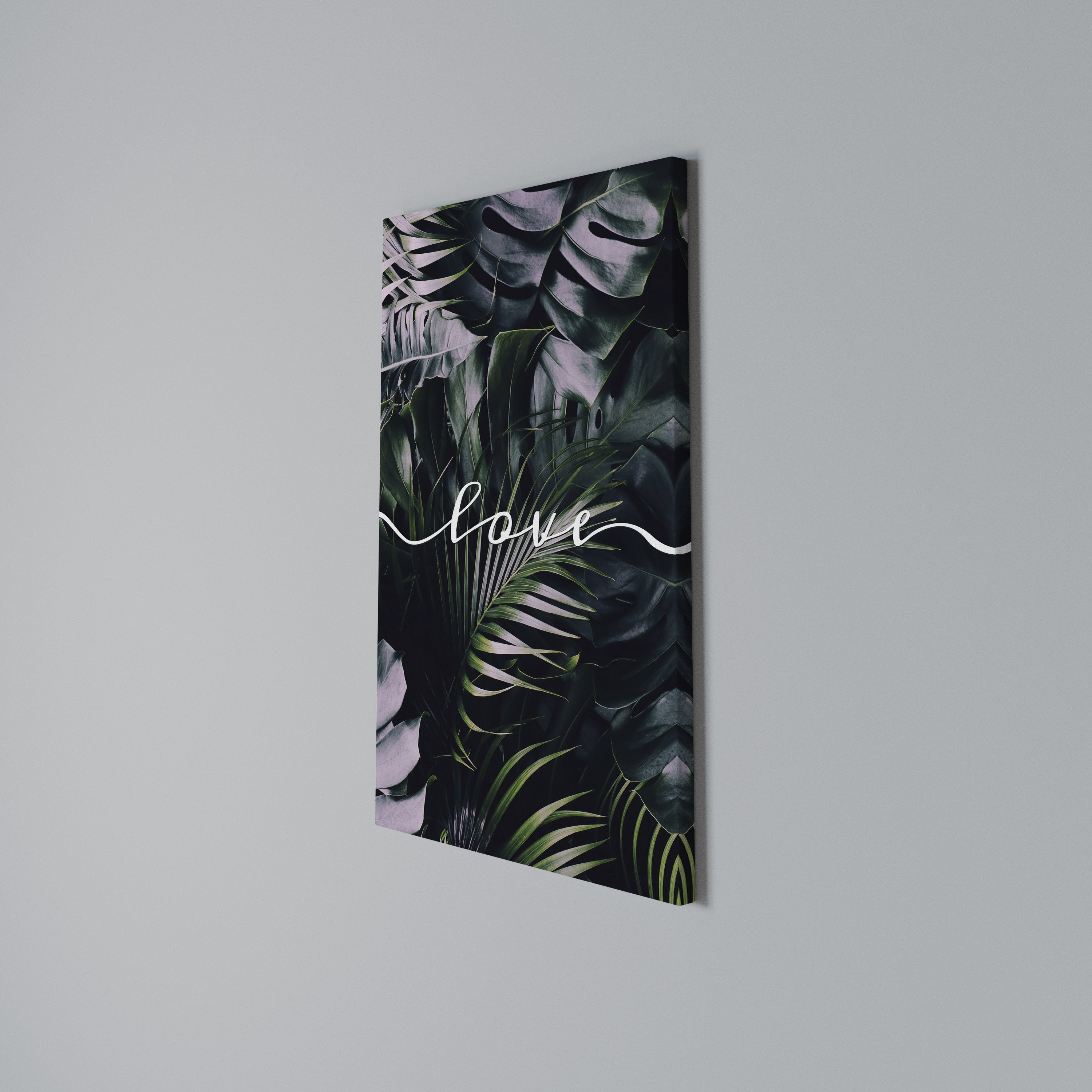 LOVE IN LEAVES Κατακόρυφος Πίνακας σε Καμβά