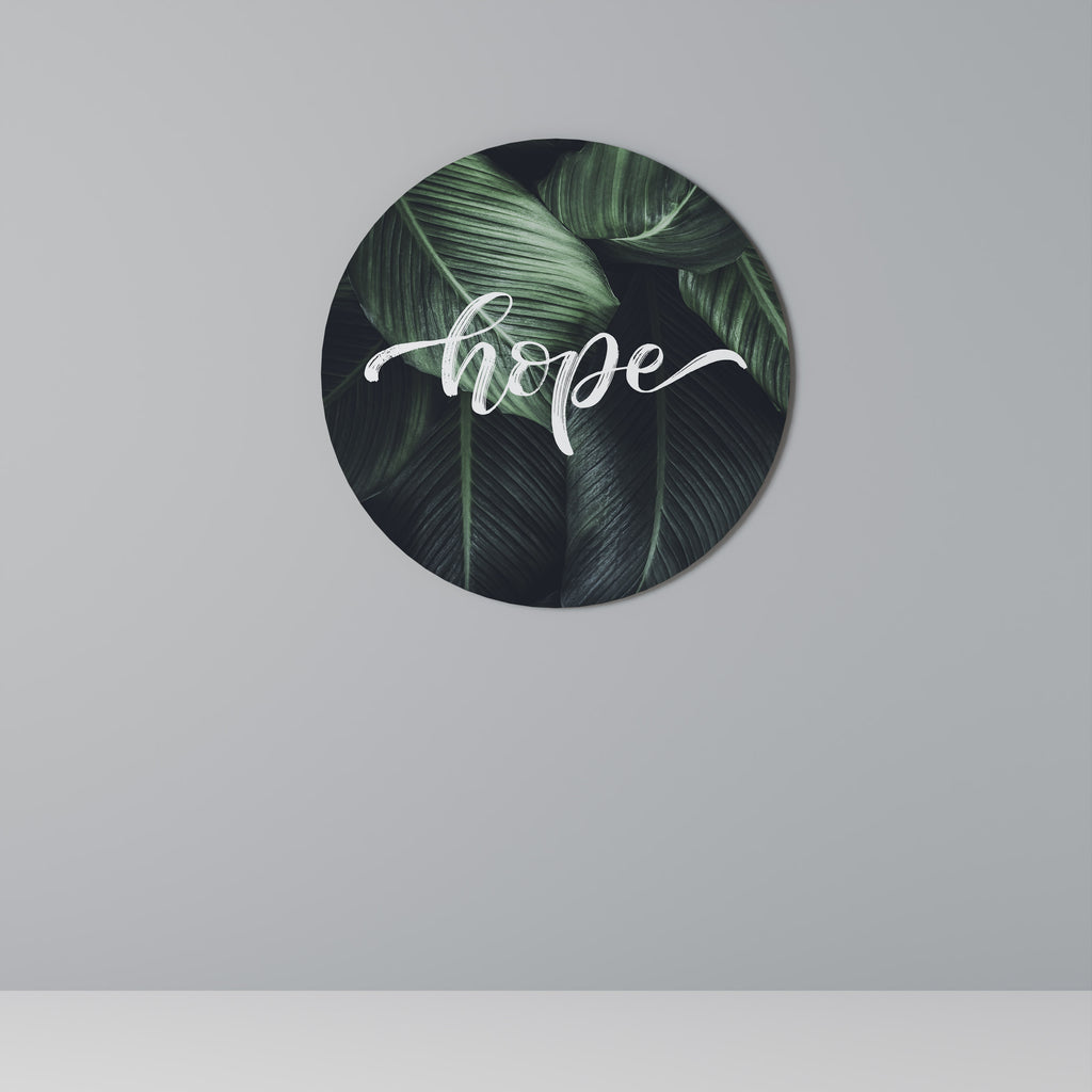 GREEN WHISPERS OF HOPE Round Wall Art