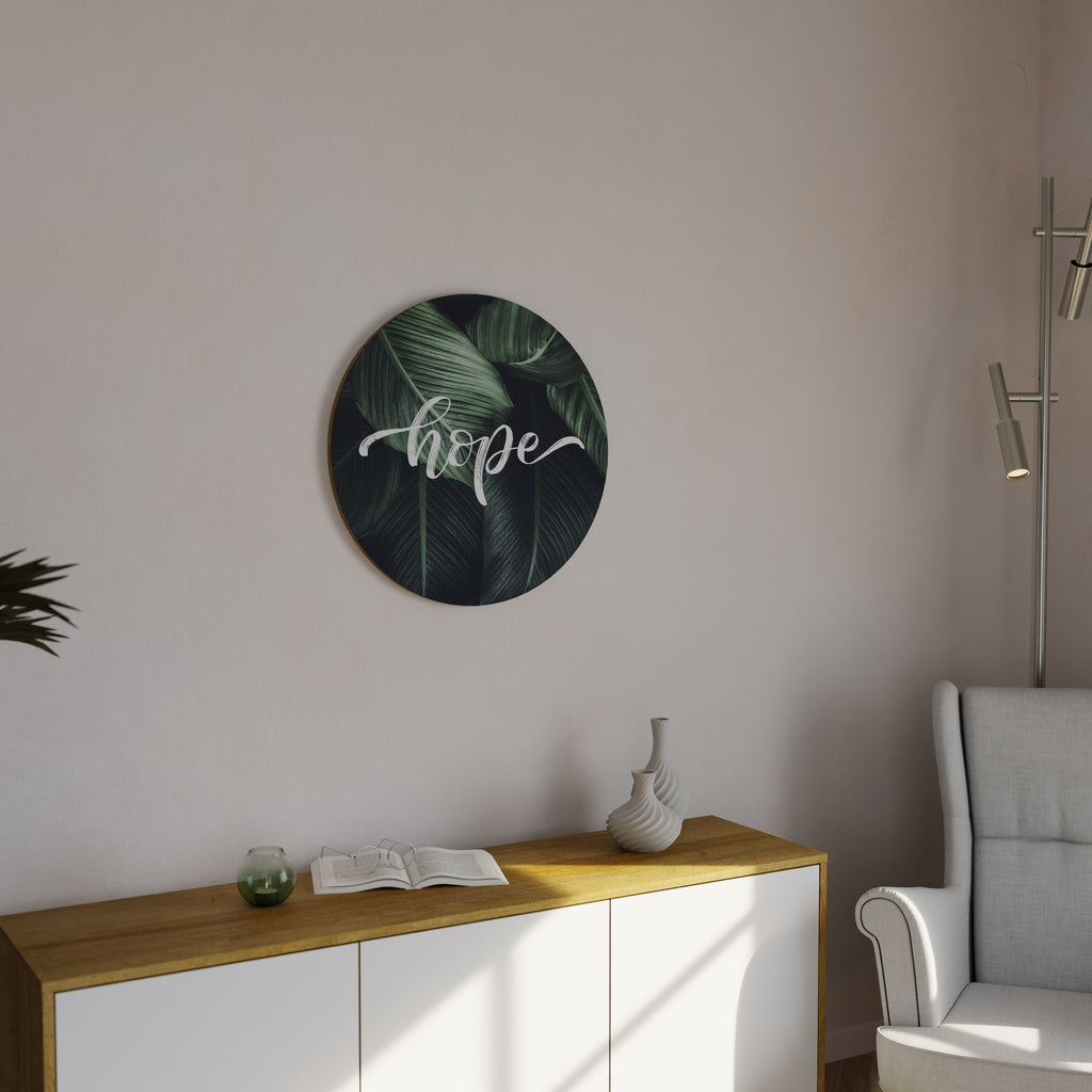 GREEN WHISPERS OF HOPE Round Wall Art