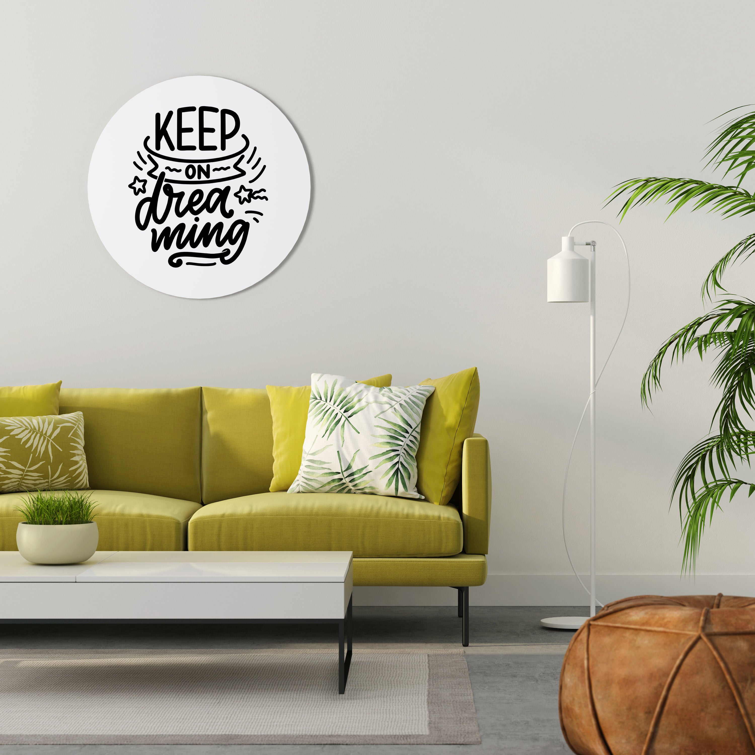 KEEP ON DREAMING Round Wall Art