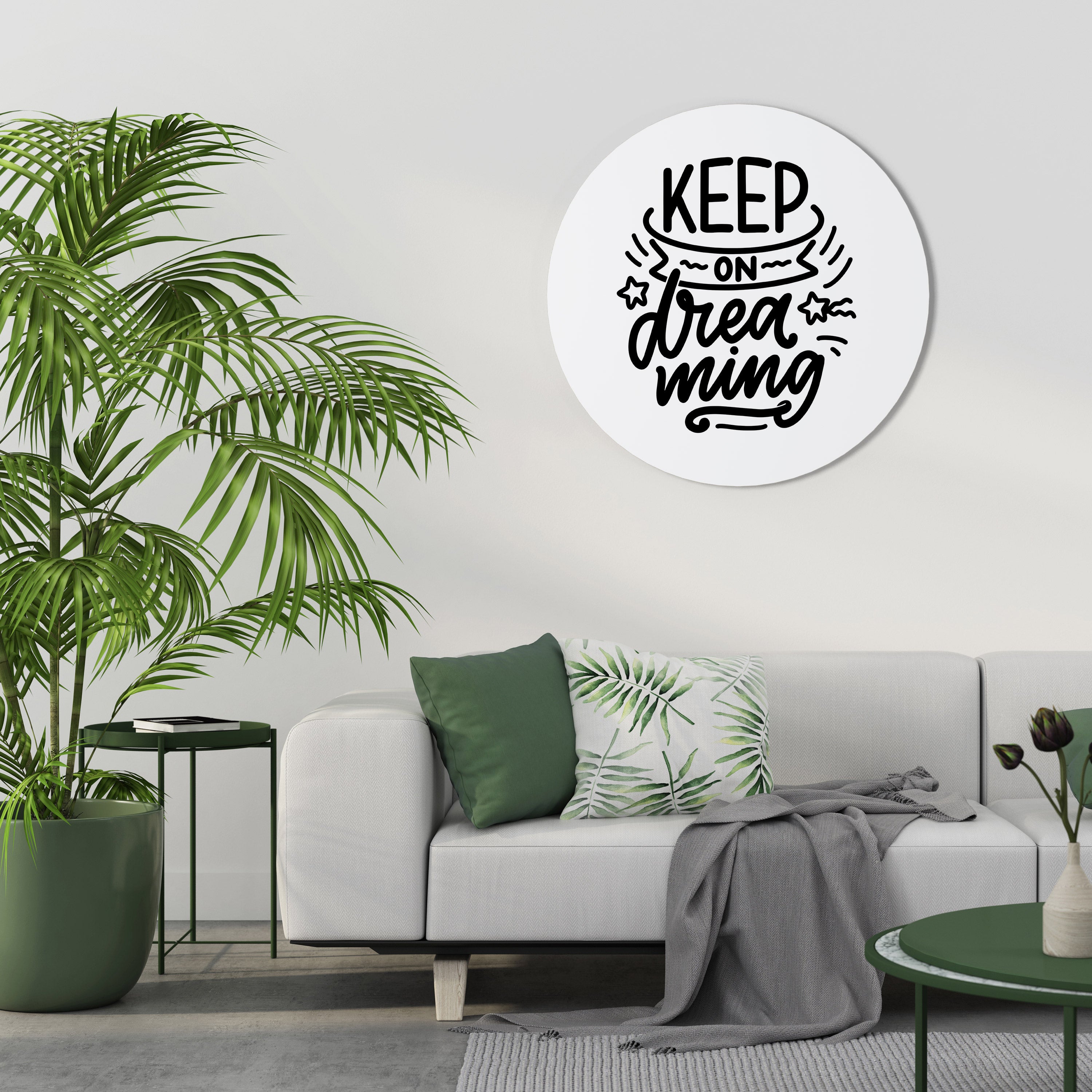 KEEP ON DREAMING Round Wall Art