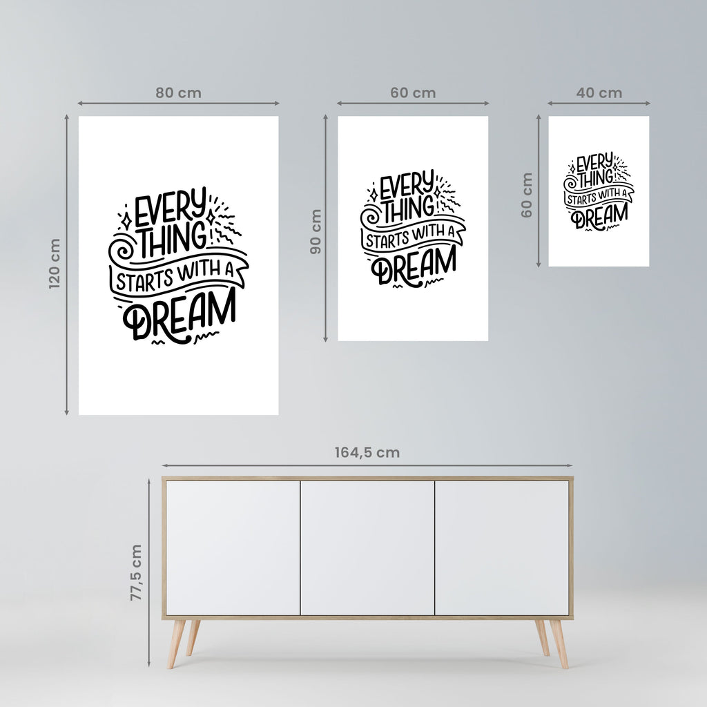 EVERYTHING STARTS WITH A DREAM Peel and Stick Vertical Poster