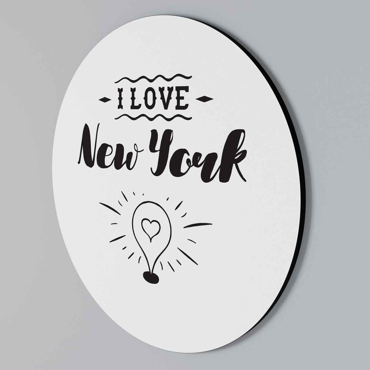 I LOVE NEW YORK Round Wall Art