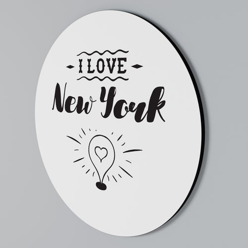 I LOVE NEW YORK Στρογγυλός πίνακας ζωγραφικής