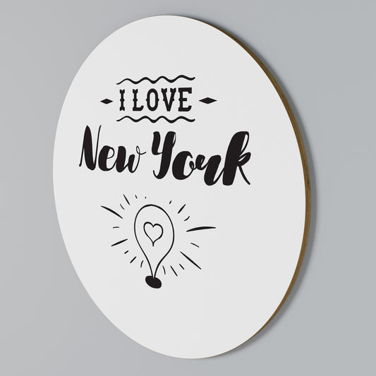 I LOVE NEW YORK Στρογγυλός πίνακας ζωγραφικής