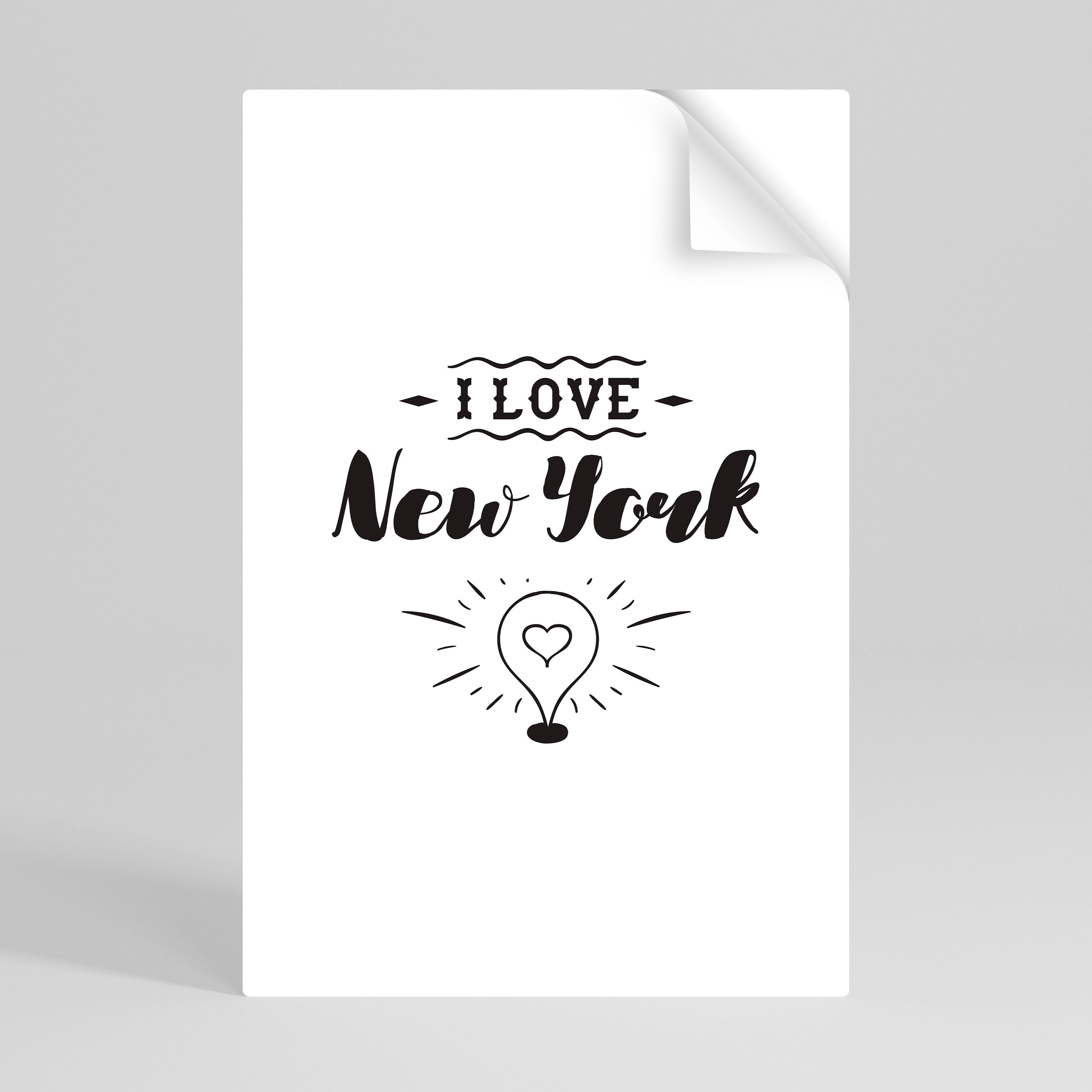 I LOVE NEW YORK Peel and Stick Vertical Poster