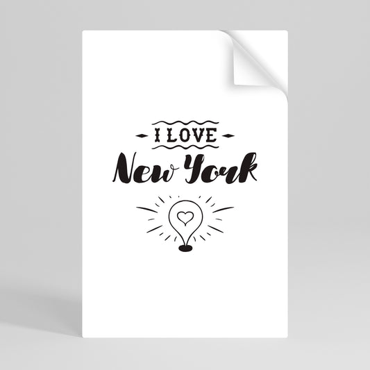 I LOVE NEW YORK Αυτοκόλλητη Αφίσα κάθετη