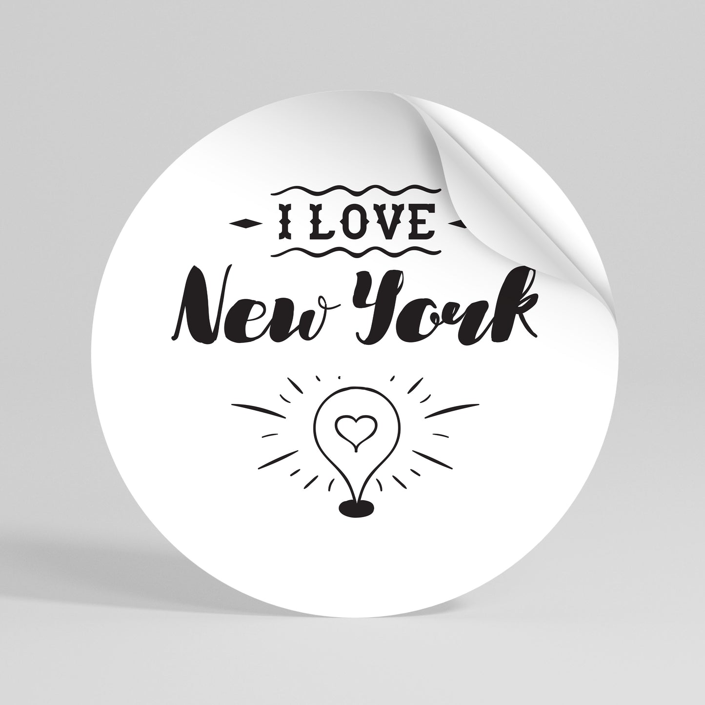 I LOVE NEW YORK Αυτοκόλλητη Αφίσα στρογγυλή