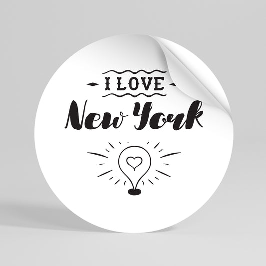 I LOVE NEW YORK Αυτοκόλλητη Αφίσα στρογγυλή