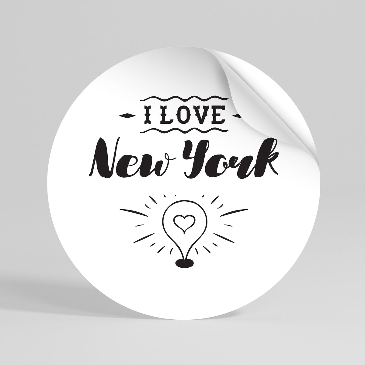 I LOVE NEW YORK Αυτοκόλλητη Αφίσα στρογγυλή
