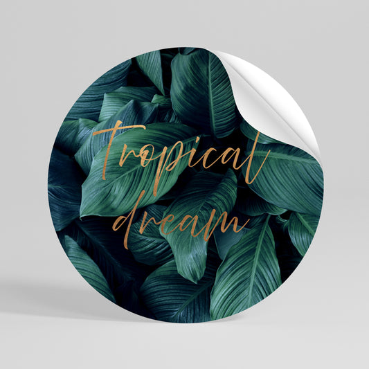 TROPICAL BLISS Αυτοκόλλητη Αφίσα στρογγυλή