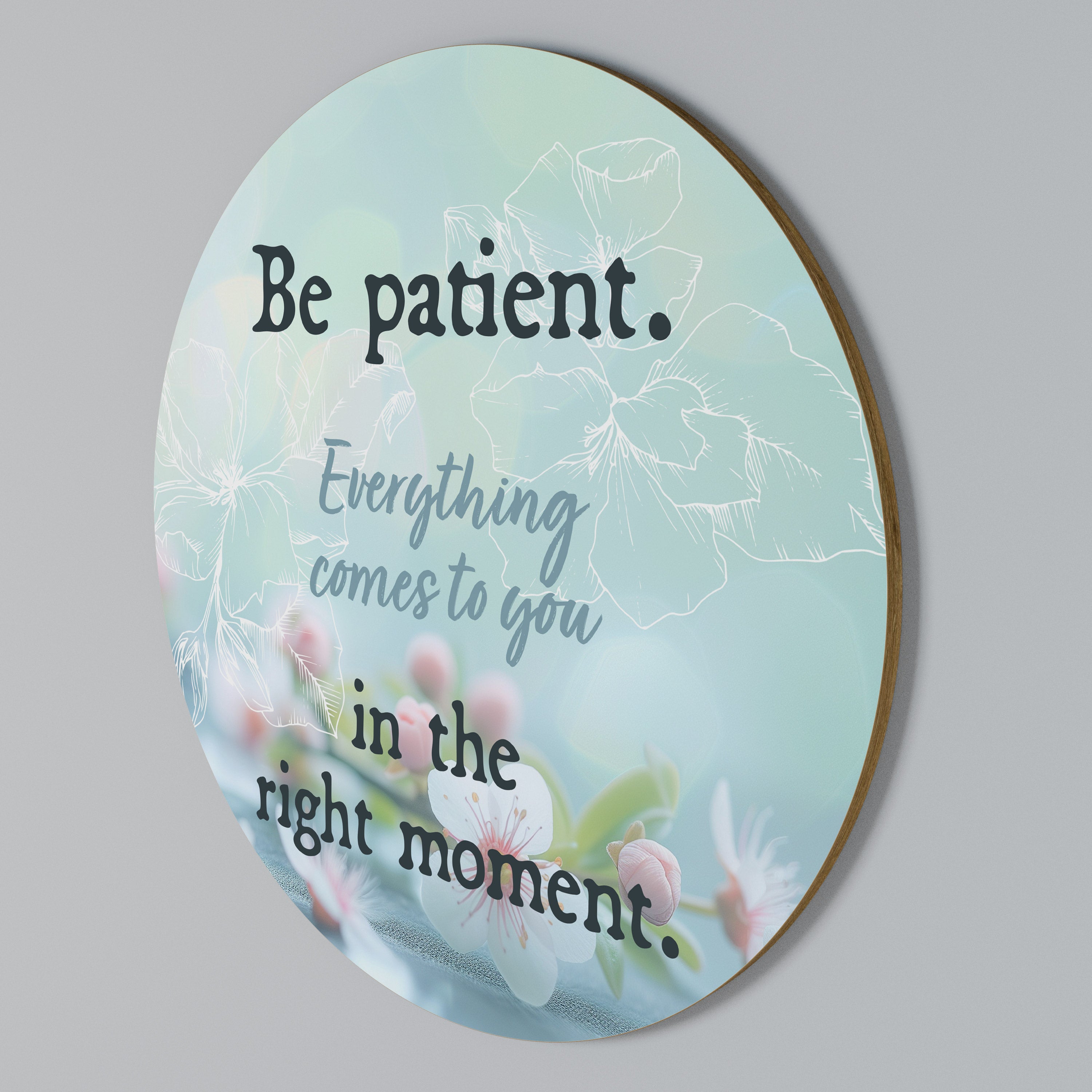 PATIENCE IN BLOOM Round Wall Art