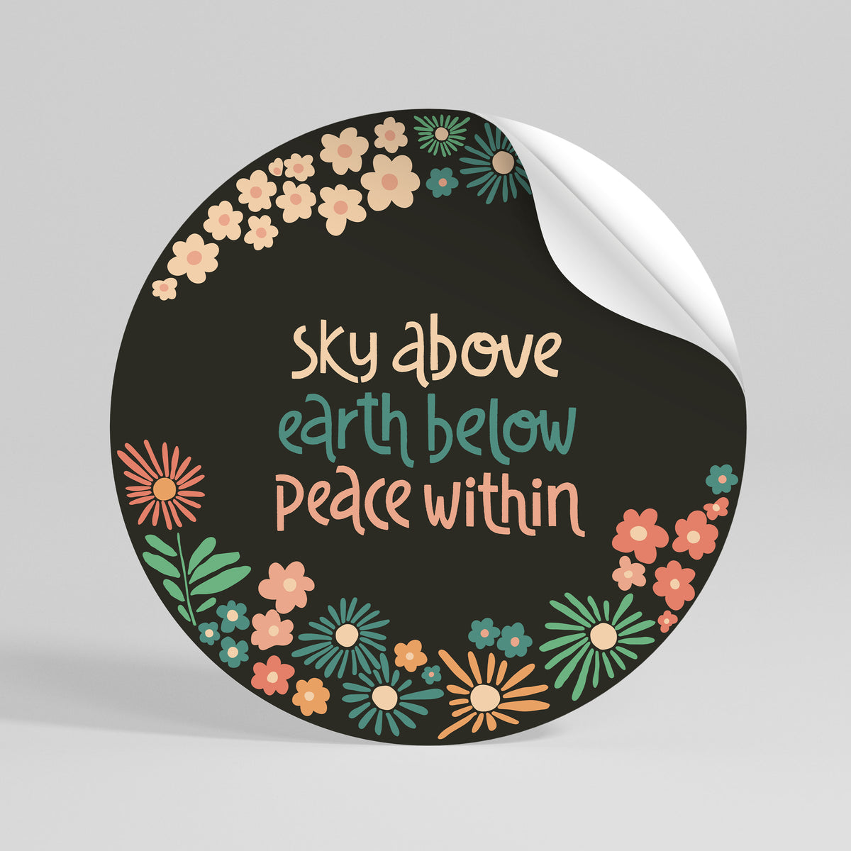 PEACE WITHIN Αυτοκόλλητη Αφίσα στρογγυλή