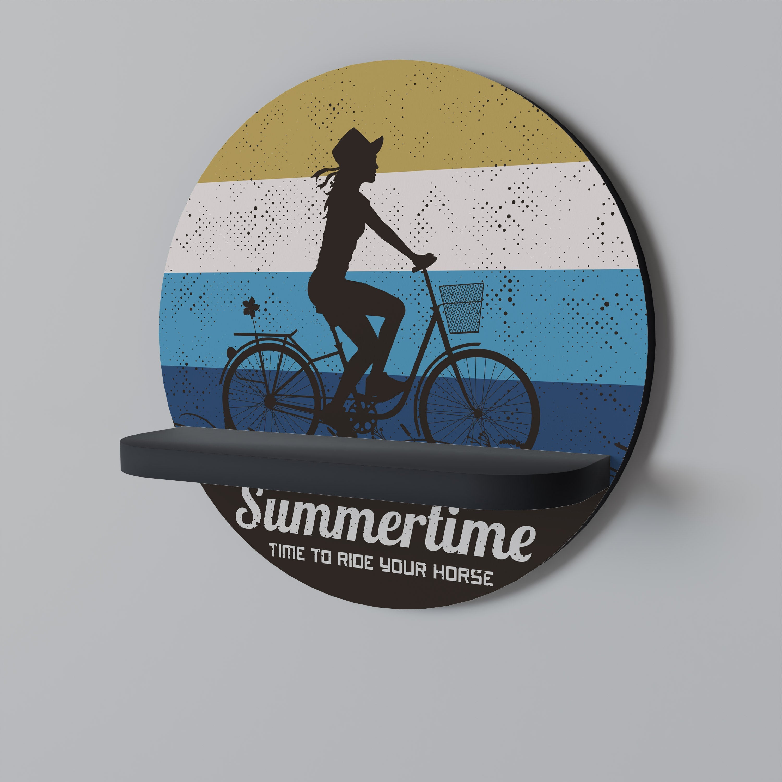 Στρογγυλό ράφι τέχνης SUMMERTIME σε μαύρο φινίρισμα