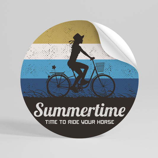 SUMMERTIME Αυτοκόλλητη Αφίσα στρογγυλή