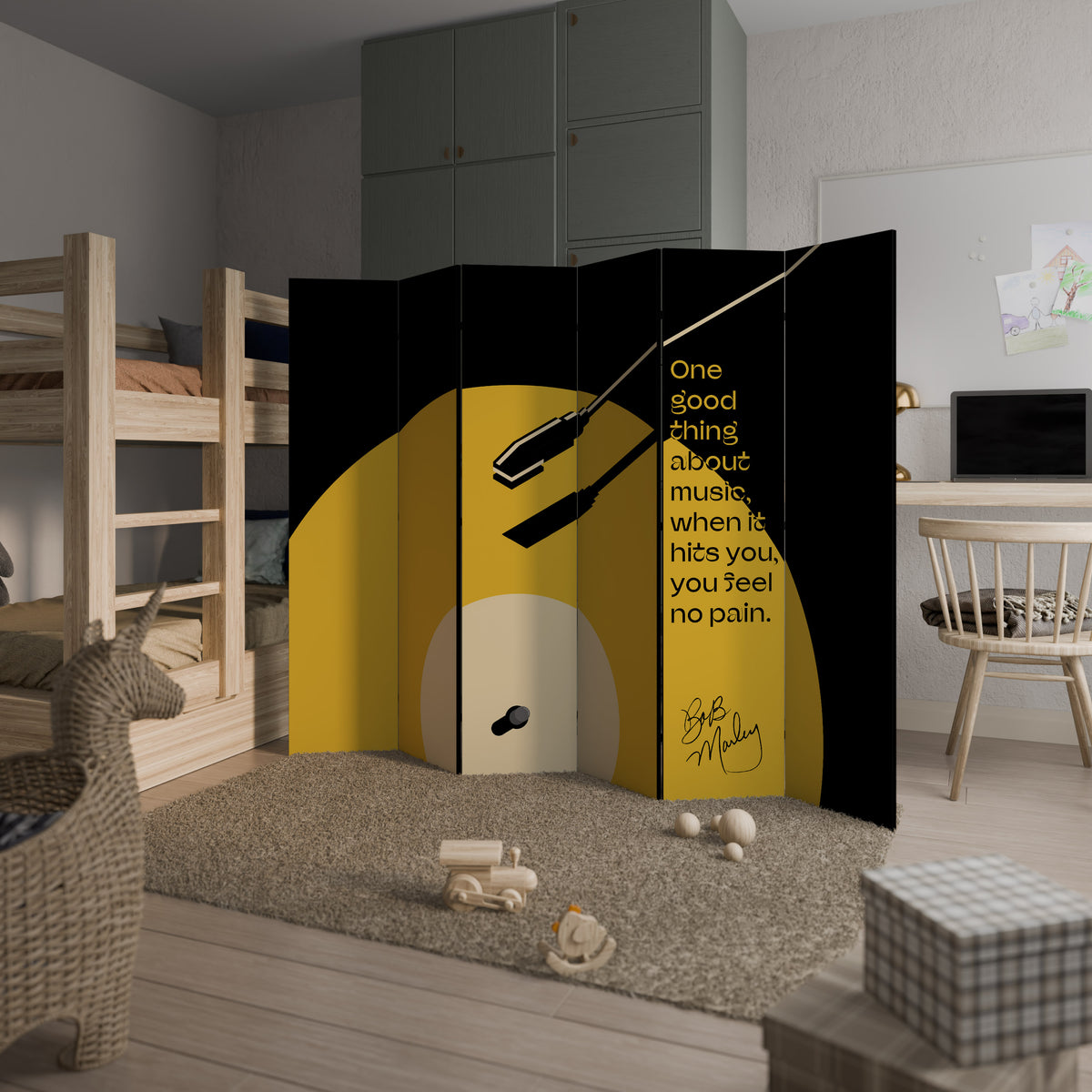 MUSIC - NO PAIN Παραβάν με 6 πάνελ