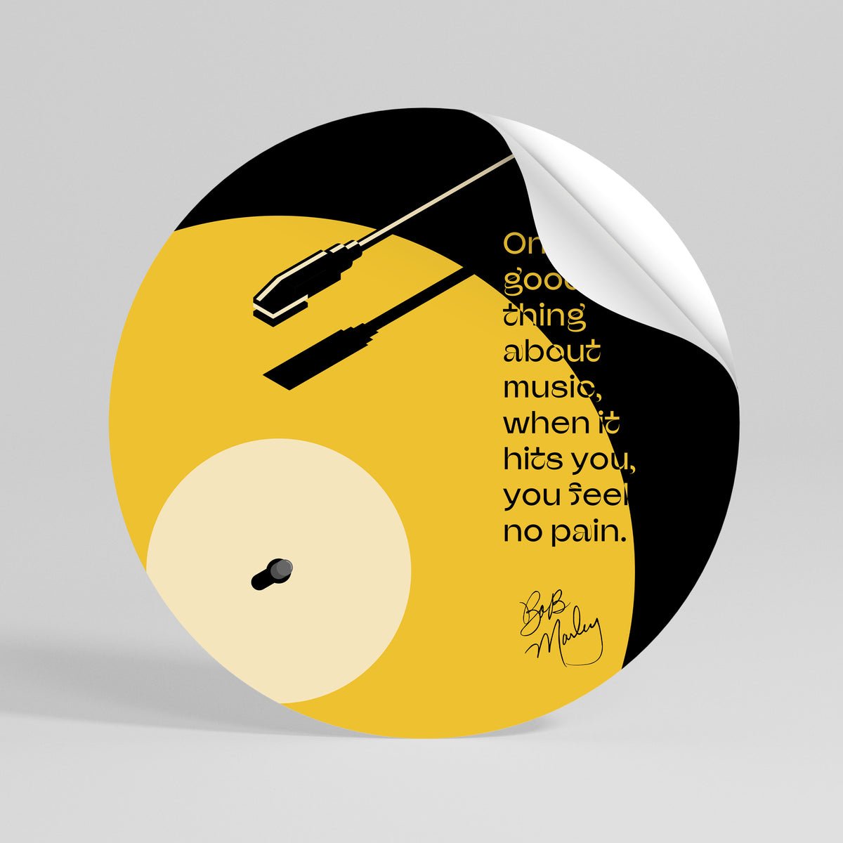 MUSIC - NO PAIN Αυτοκόλλητη Αφίσα στρογγυλή