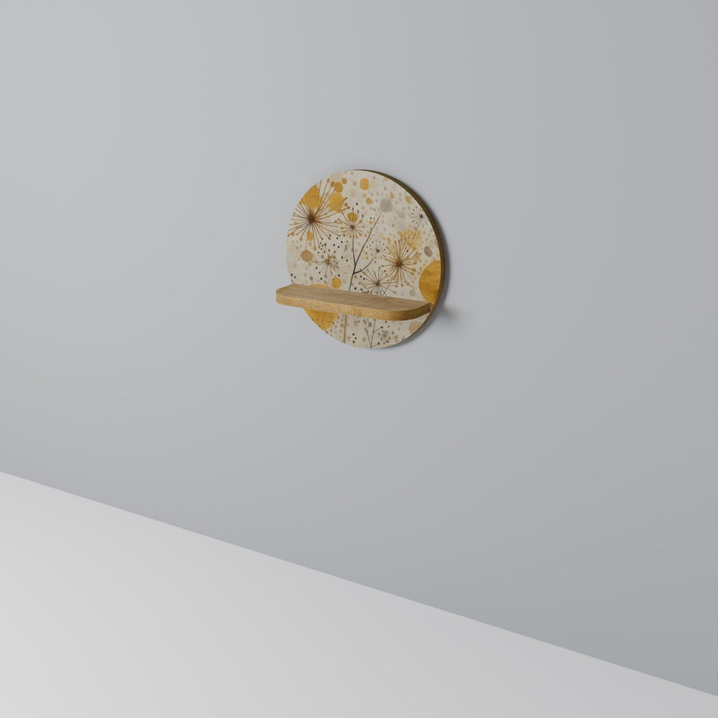 MORNING GLADE Round Art Shelf In Oak Effect
